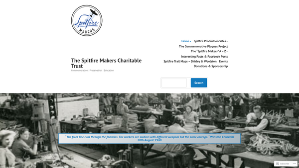 Screenshot of the The Spitfire Makers Charitable Trust website