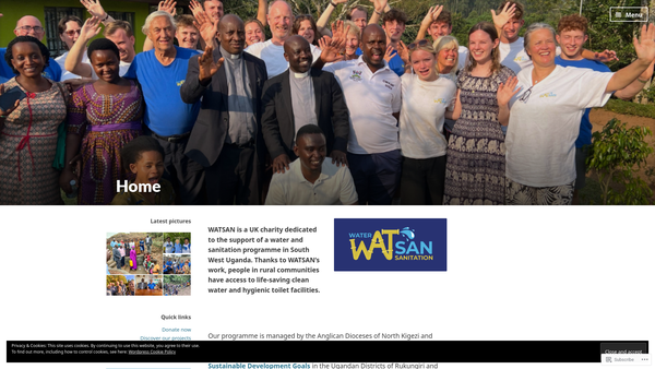 Screenshot of the Watsan Uganda : UK Support website