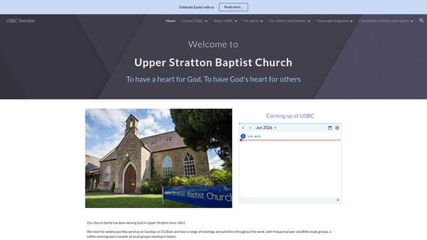 Screenshot of the Upper Stratton Baptist Church website