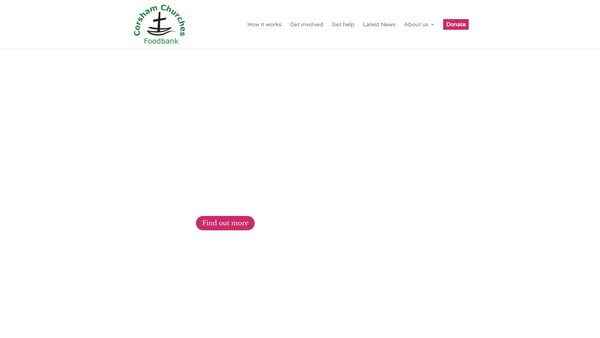Screenshot of the Corsham Churches Foodbank website