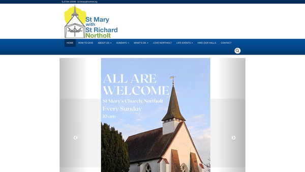 Screenshot of the The Parochial Church Council Of The Ecclesiastical Parish Of St Mary With St Richard, Northolt website