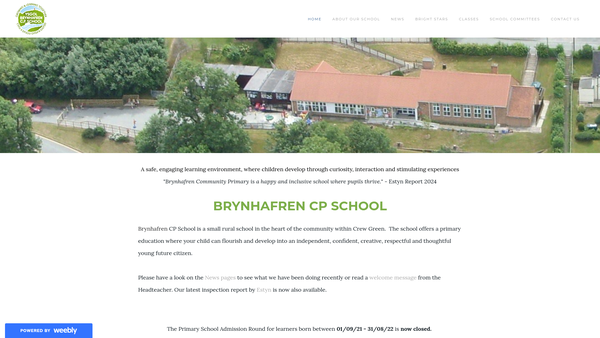 Screenshot of the Brynhafren Bright Stars website