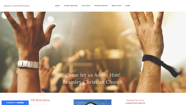 Screenshot of the Bramley Christian Church website