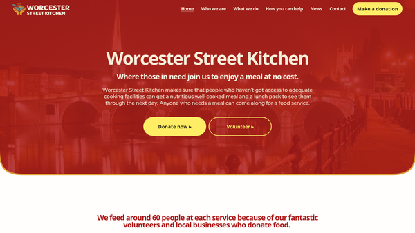 Screenshot of the Worcester Street Kitchen website