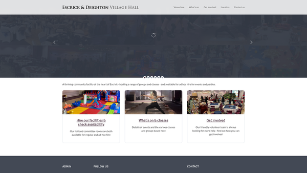 Screenshot of the Escrick And Deighton Village Hall CIO website