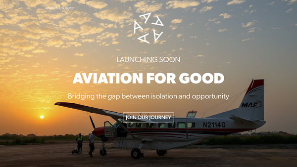 Screenshot of the Aviation For Good website