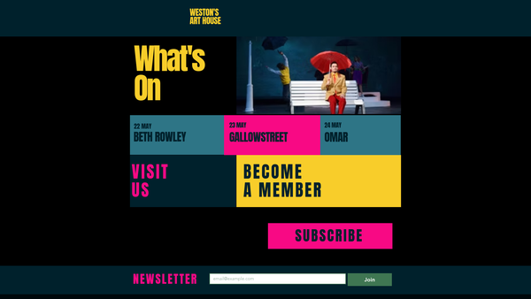 Screenshot of the Blakehay Theatre website