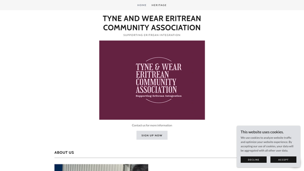 Screenshot of the Tyne And Wear Eritrean Community Association website