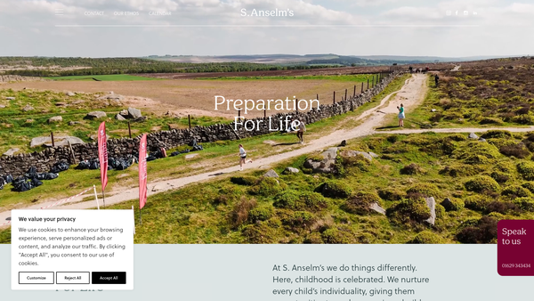Screenshot of the S.anselm's School Limited website