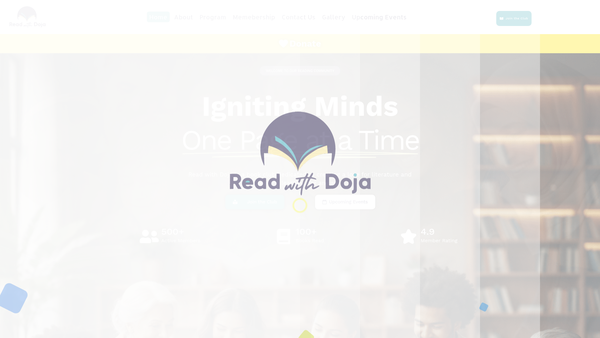 Screenshot of the Read With Doja website