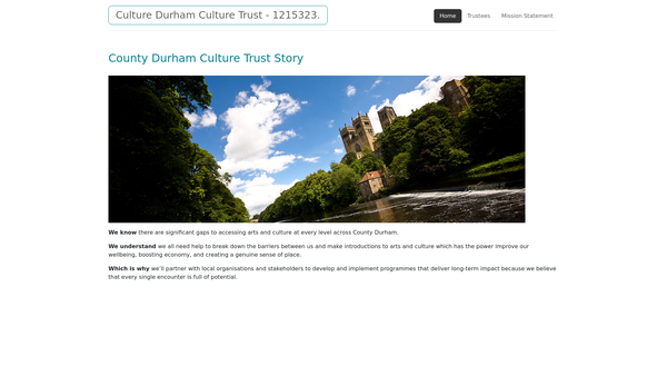 Screenshot of the County Durham Culture Trust website