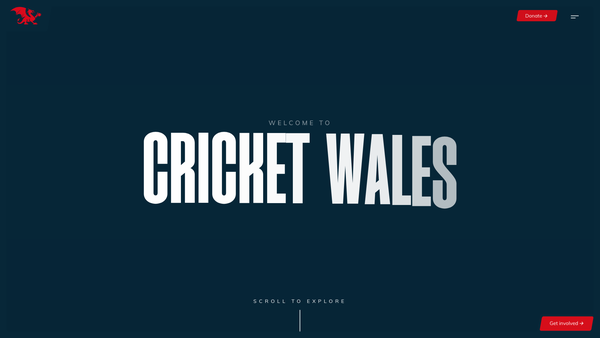 Screenshot of the Cricketwales Limited website