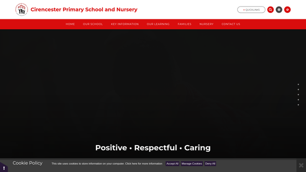 Screenshot of the Cirencester Primary School Friends Of The School website