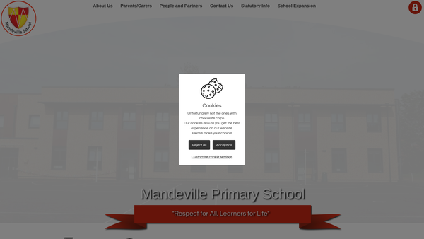 Screenshot of the Friends Of Mandeville PTA website