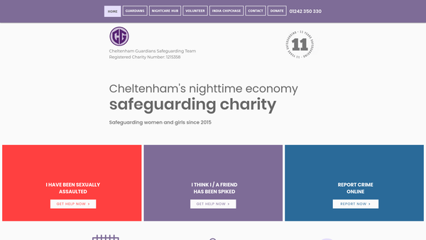 Screenshot of the Cheltenham Guardians Safeguarding Team website