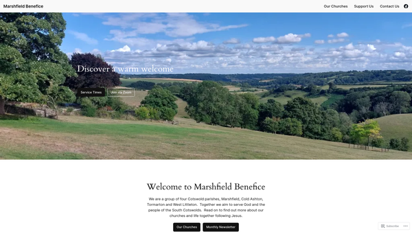 Screenshot of the The Parochial Church Council Of The Ecclesiastical Parish Of St Mary's Marshfield website