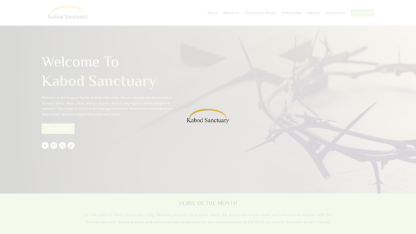 Screenshot of the Kabod Sanctuary website