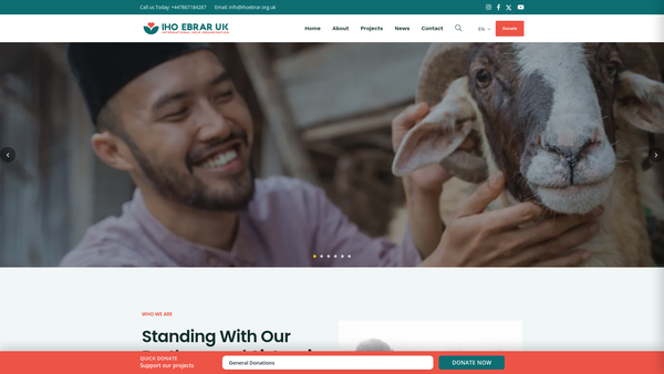 Screenshot of the Iho Ebrar website
