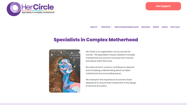 Screenshot of the Her Circle website