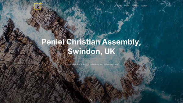 Screenshot of the Peniel Christian Assembly website
