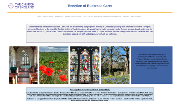 Screenshot of the The Parochial Church Council Of The Ecclesiastical Parish Of Rillington In The Diocese Of York website