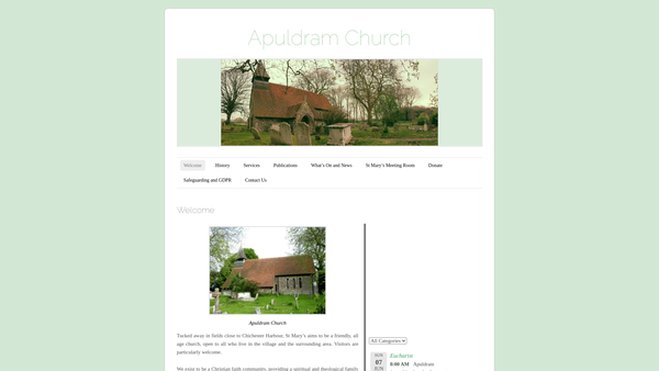 Screenshot of the The Parochial Church Council Of The Ecclesiastical Parish Of St Mary The Virgin Apuldram website