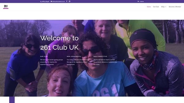 Screenshot of the 261 Fearless Club United Kingdom website