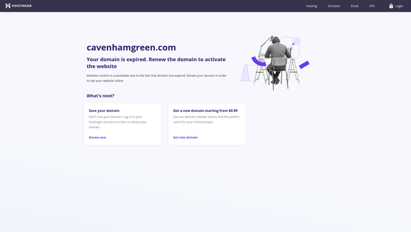Screenshot of the Cavenham Green website