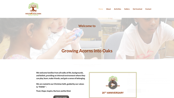 Screenshot of the Westbourne Park Family Centre website