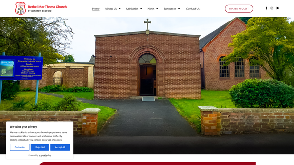Screenshot of the Bethel Mar Thoma Church Bedford website