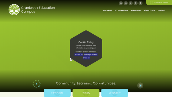 Screenshot of the Cranbrook Education Campus PTFA website