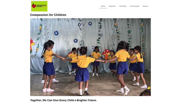 Screenshot of the Compassion For Children website