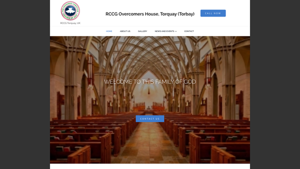 Screenshot of the The Redeemed Christian Church Of God, Overcomers House, Torquay website