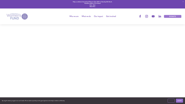 Screenshot of the Cornwall Women's Fund Limited website