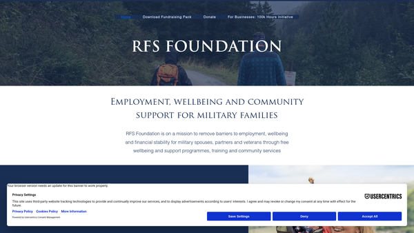 Screenshot of the Rfs Foundation website