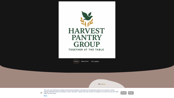 Screenshot of the The Harvest Pantry Group website
