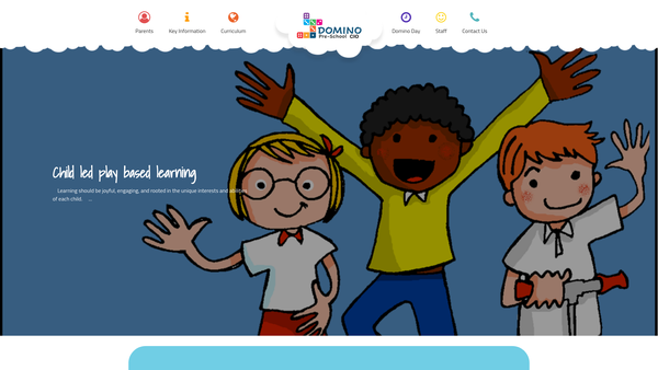 Screenshot of the Domino Pre-School CIO website
