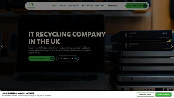 Screenshot of the Green Retech Recycling CIO website