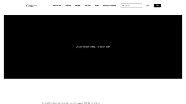Screenshot of the Streams Of Joy London Ltd website