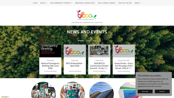 Screenshot of the Bracknell Forest Community Climate Action website