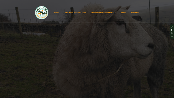 Screenshot of the Full Of Joy Animal Sanctuary website