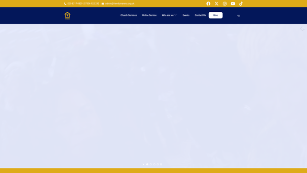 Screenshot of the Mount Zion Christian Ministries International (Freedom Arena) website