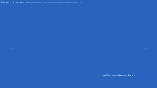 Screenshot of the Gloucester Excelsior Band website