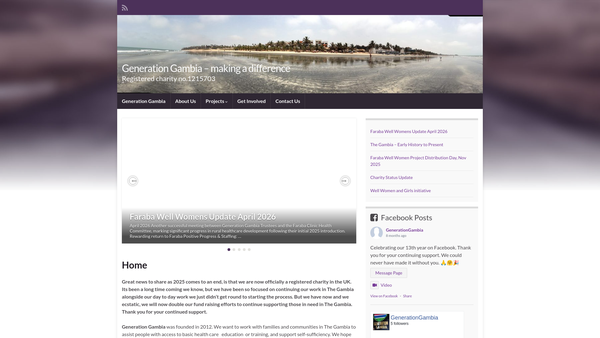 Screenshot of the Generation Gambia website
