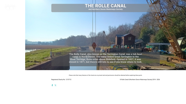 Screenshot of the Rolle Canal & Northern Devon Waterways Society website