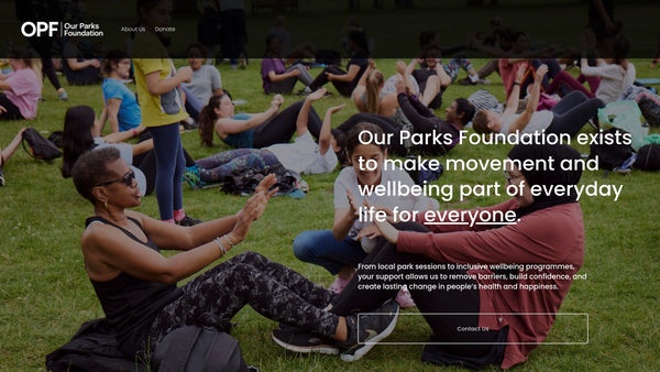 Screenshot of the Our Parks Foundation website