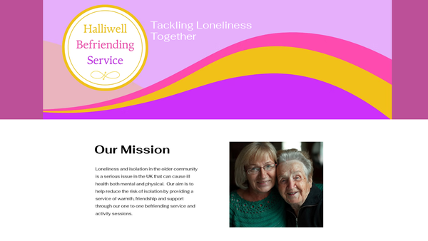 Screenshot of the The Halliwell Befriending Service website