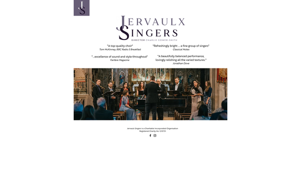 Screenshot of the Jervaulx Singers website