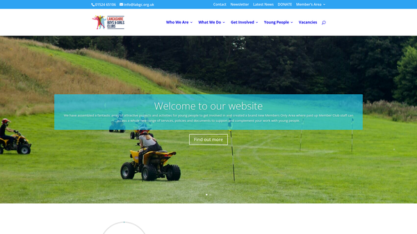 Screenshot of the Lancashire Association Of Boys & Girls Clubs website