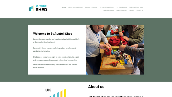 Screenshot of the St Austell Shed website